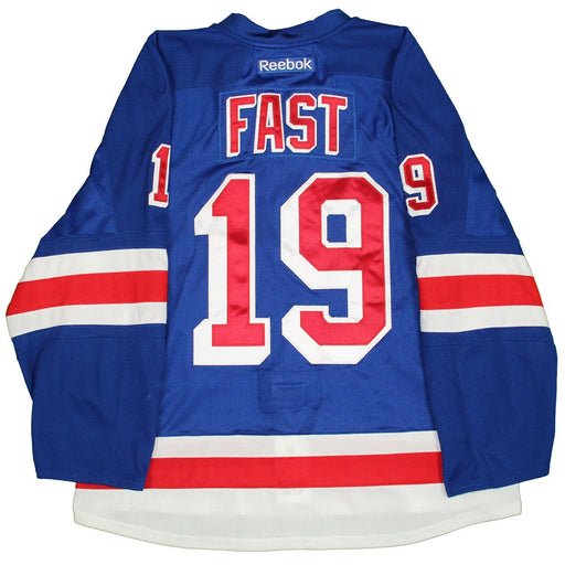 Jesper Fast Jersey -New York Rangers 2014-2015 Playoffs Round One Game Used #19 Blue Jersey (11005209I)