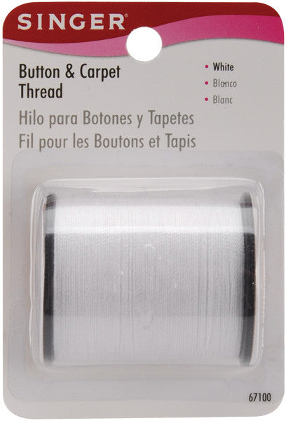 Button & Carpet Thread 50 Yards-White