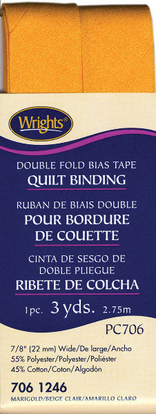 Double Fold Quilt Binding 7/8" 3 Yards-Marigold