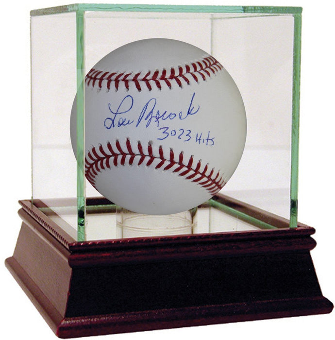Lou Brock Signed MLB Baseball w/ 3023 Hits Insc