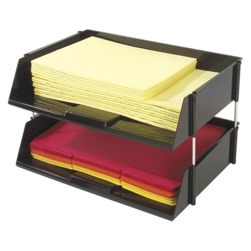 Deflect-O Corporation Side Loading Tray, 16-1/2"x11-3/16"x3-1/2", Black