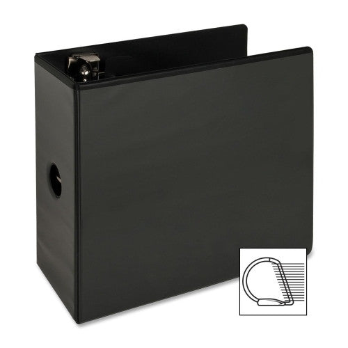 Sparco Products Slant Ring View Binder,w/ Spine Hole,5" Cap.,11"x8-1/2",BK