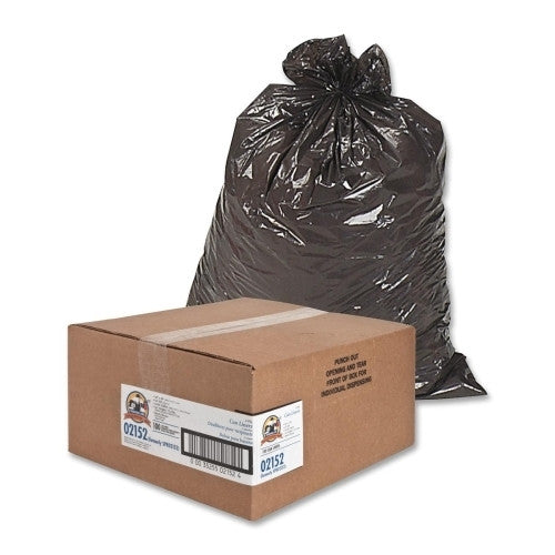 Genuine Joe Two-Ply Can Liner, 55-60Gal, 0.9mil, 38"x58", 100/PK, BNBK