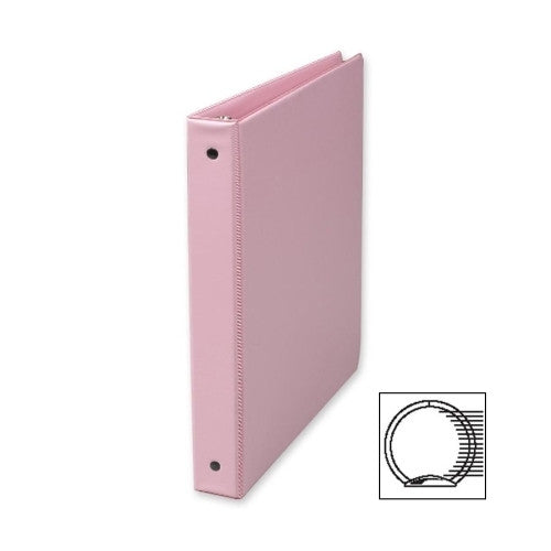 Samsill Corporation 3-Ring Binder, w/ 2 Pockets, 1", Flexible Hinge, Pink