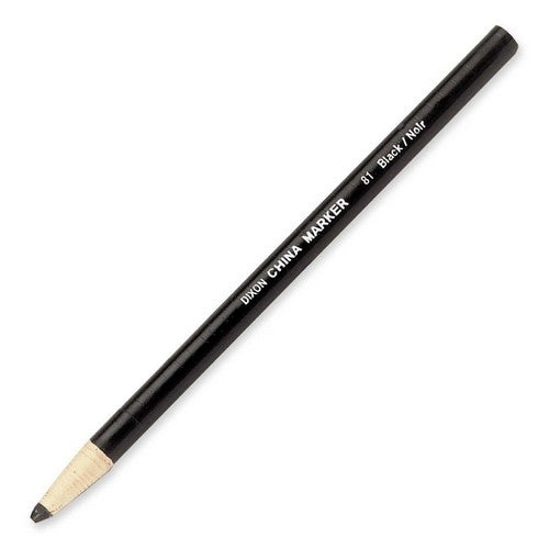 Dixon Ticonderoga Company China Marker, Nontoxic, Thin, Paper Wrapped, Black