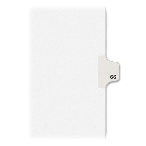 Kleer-Fax, Inc. Index Dividers,Number 66,Side Tab,1/25 Cut,Letter,25/PK,WE