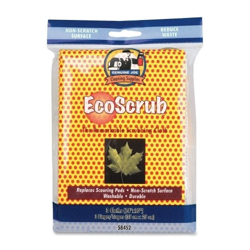Genuine Joe Shammy Scouring Towel, Nonscratch, 14"x10", 3/PK, YW