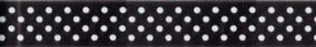 White Satin W/Dots Ribbon, Black