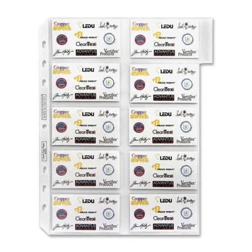 Anglers Company Ltd. Business Card Binder Pages,100 Card Cap,11"x8-1/2",5/PK,CL