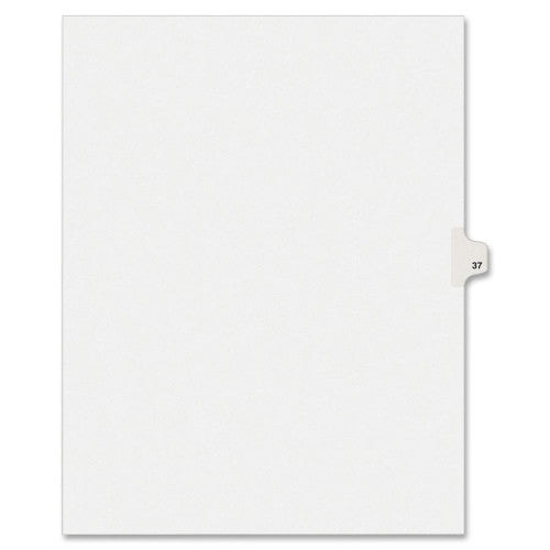 Avery Consumer Products Numeric Divider, "37", Side Tab, 11"x8-1/2", 25/PK, White