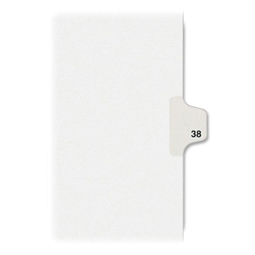 Avery Consumer Products Numeric Divider, "38", Side Tab, 11"x8-1/2", 25/PK, White