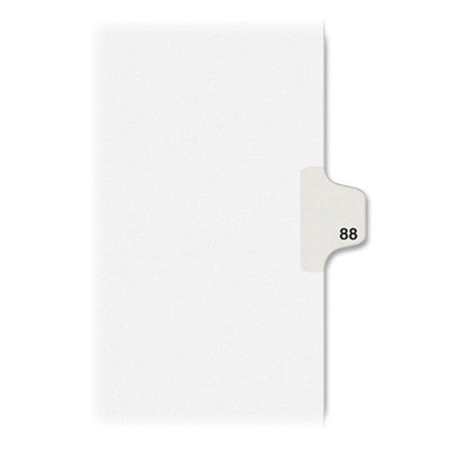 Avery Consumer Products Numeric Divider, "88", Side Tab, 11"x8-1/2", 25/PK, White