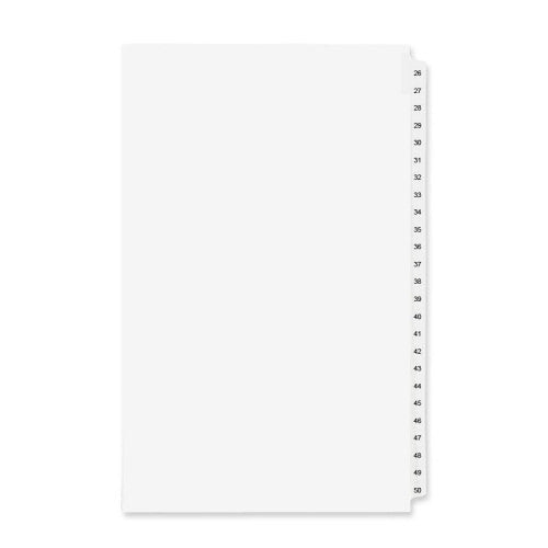Avery Consumer Products Side Tab Index Sets, Avery Style, 26-50, 14"x8-1/2", White