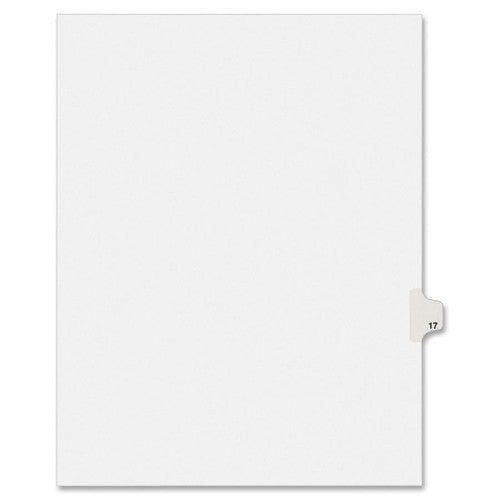 Avery Consumer Products Legal Index, Side Tab 17, 8-1/2"x11", 25/PK, 1/25 Cut