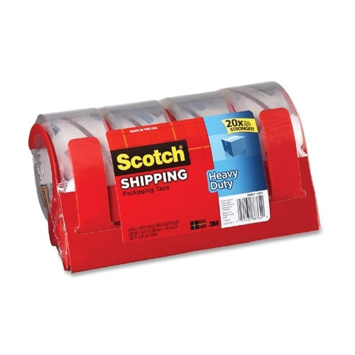 3M Commercial Office Supply Div. Packing Tape, w/Reusable Disp., 1-7/8"x164', 4/PK, Clear