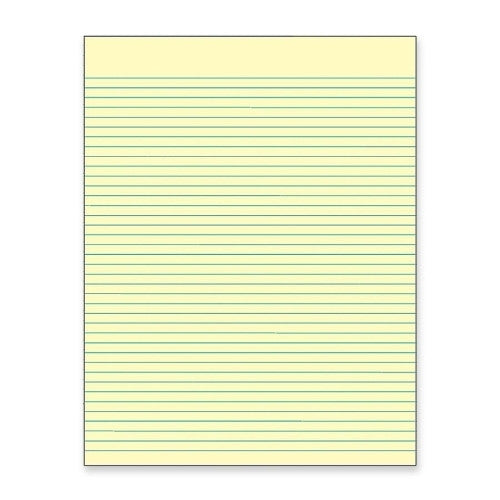 Tops Business Forms Glue Top Pad, Wide Ruled, 8-1/2"x11", Canary