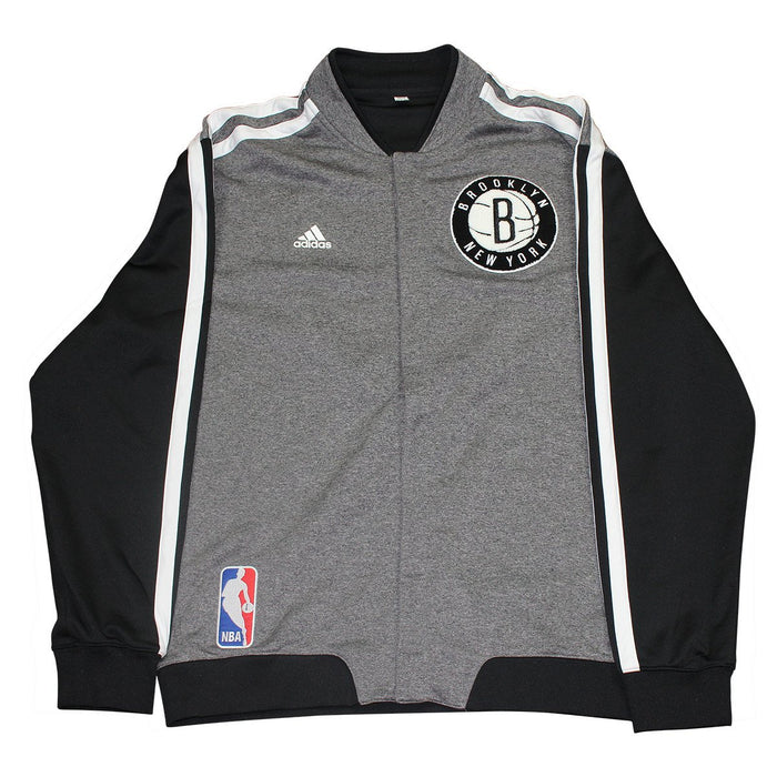 Alan Anderson Jacket - Brooklyn Nets 2013-2014 Season Game Used #6 Grey Black and White Heavy Warmup Jacket (L)