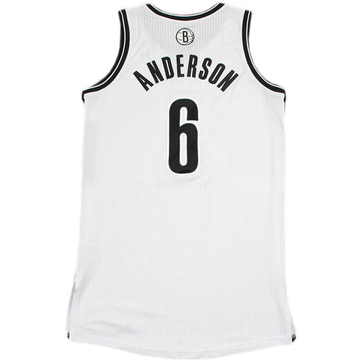 Alan Anderson Jersey - Brooklyn Nets 2014 Playoff Game Used #6 White and Black Jersey (Round 1 - Game 6) (XL) (BKN00657)