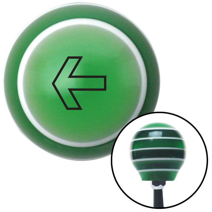 Black Arrow Left Green Stripe Shift Knob with M16 x 15 Insert