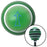 Blue Fancy Outlined Directional Arrow Up Green Stripe Shift Knob with M16 x 15 Insert