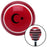 Black Symbol of Islam Red Stripe Shift Knob with M16 x 15 Insert