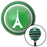White The Eiffel Tower Green Stripe Shift Knob with M16 x 15 Insert
