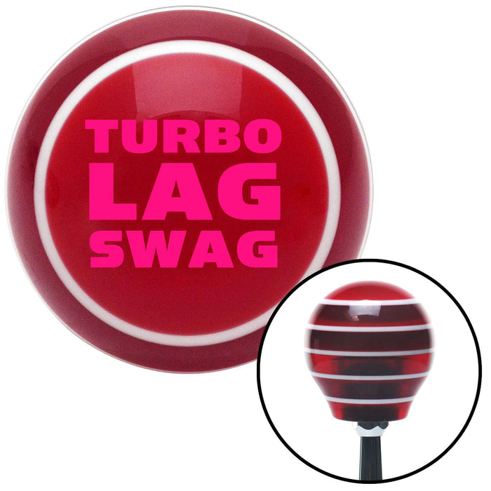 Pink Turbo Lag Swag Red Stripe Shift Knob with M16 x 15 Insert