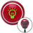 Green Light Bulb On Red Stripe Shift Knob with M16 x 15 Insert