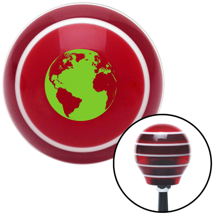 Green World Red Stripe Shift Knob with M16 x 15 Insert