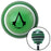 Black Assassins Creed Green Stripe Shift Knob with M16 x 15 Insert