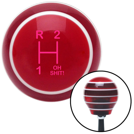 Pink Shift Pattern OS11n Red Stripe Shift Knob with M16 x 15 Insert