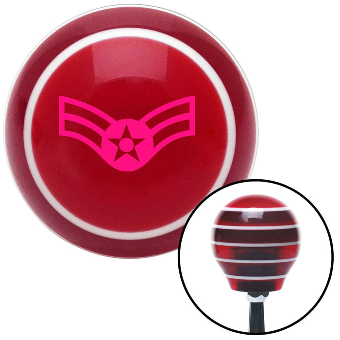 Pink Airman First Class Red Stripe Shift Knob with M16 x 15 Insert