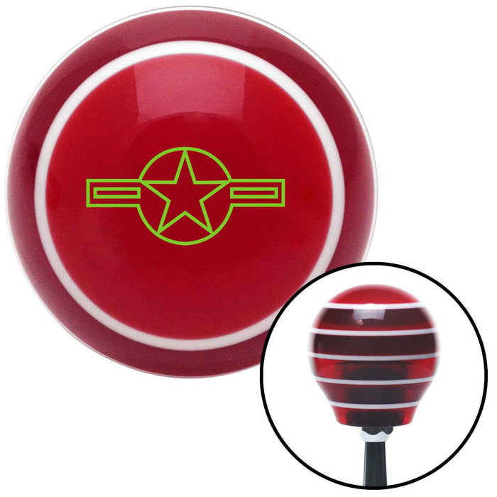 Green US Air Force Star Red Stripe Shift Knob with M16 x 15 Insert