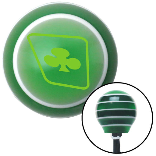 Green Clubs on a Card Green Stripe Shift Knob with M16 x 15 Insert