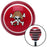 Pirate Skull n Gun Red Stripe Shift Knob with M16 x 15 Insert
