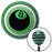 Black 8 Ball 3D Style Green Stripe Shift Knob with M16 x 15 Insert