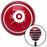 White Target w Splatter Red Stripe Shift Knob with M16 x 15 Insert
