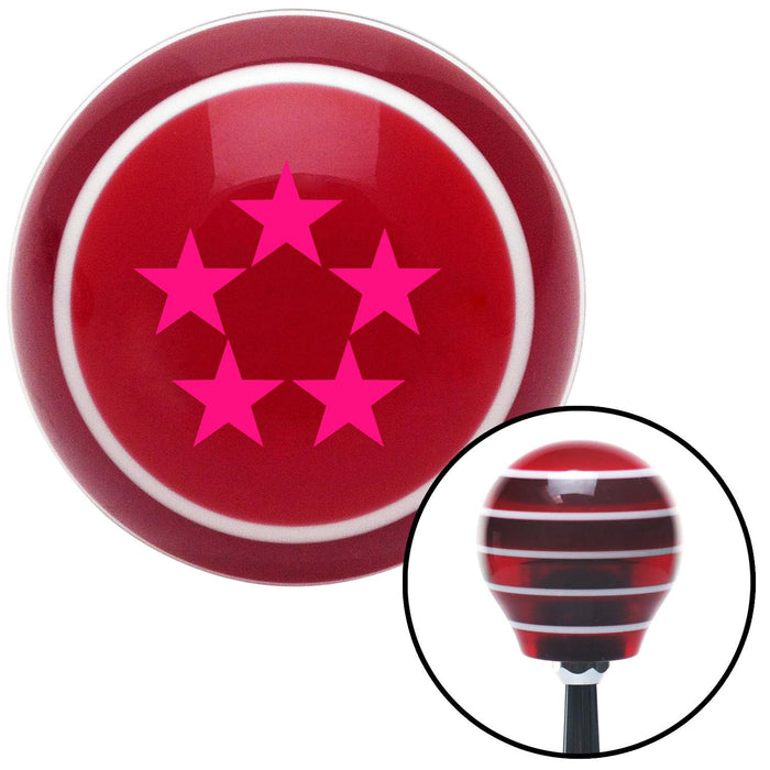 Pink Fleet Admiral Red Stripe Shift Knob with M16 x 15 Insert