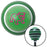 Pink English Bulldog Green Stripe Shift Knob with M16 x 15 Insert