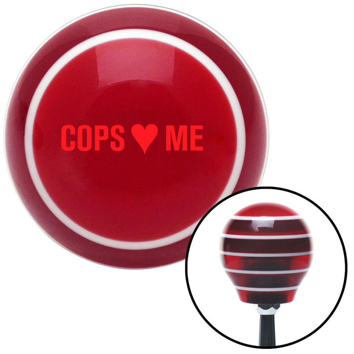 Red Cops 3 Me Red Stripe Shift Knob with M16 x 15 Insert