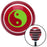 Green Yin  Yang Red Stripe Shift Knob with M16 x 15 Insert