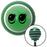 Black Cute Eyes Green Stripe Shift Knob with M16 x 15 Insert