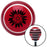 Black Flowers Red Stripe Shift Knob with M16 x 15 Insert