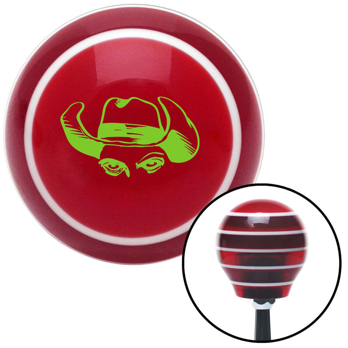 Green Cowboy Eyes Red Stripe Shift Knob with M16 x 15 Insert