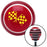 Yellow 2 Checkered Race Flags Red Stripe Shift Knob with M16 x 15 Insert