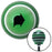 Black Fat Solid Arrow Right Green Stripe Shift Knob with M16 x 15 Insert