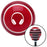 White Headphones Red Stripe Shift Knob with M16 x 15 Insert