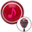 Pink Music Note Red Stripe Shift Knob with M16 x 15 Insert
