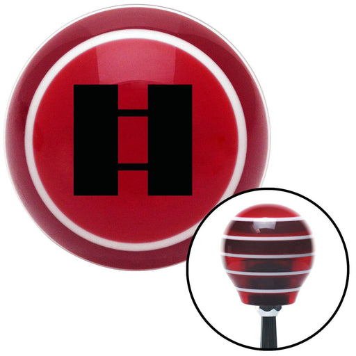 Black Captain Red Stripe Shift Knob with M16 x 15 Insert