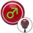 Green Male Red Stripe Shift Knob with M16 x 15 Insert